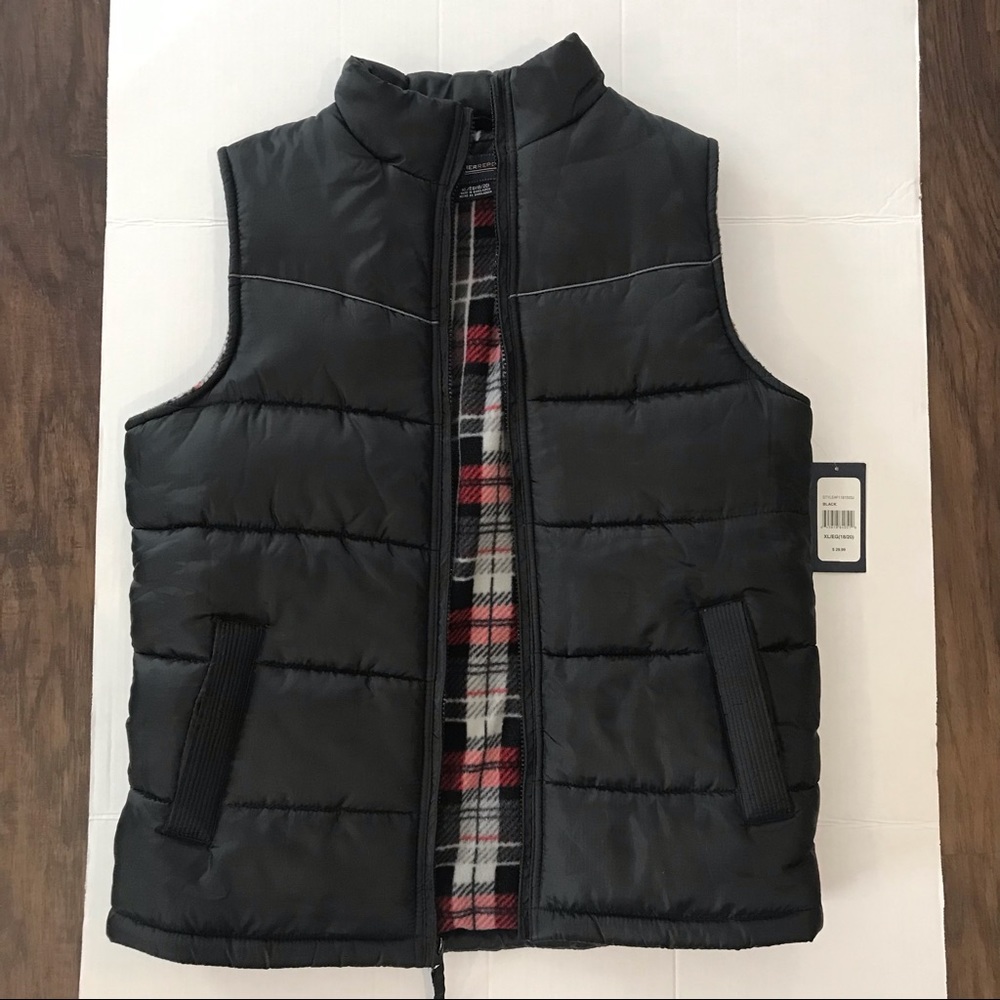Weather Report Black Flannel Lined Puffer Vest Size XL
